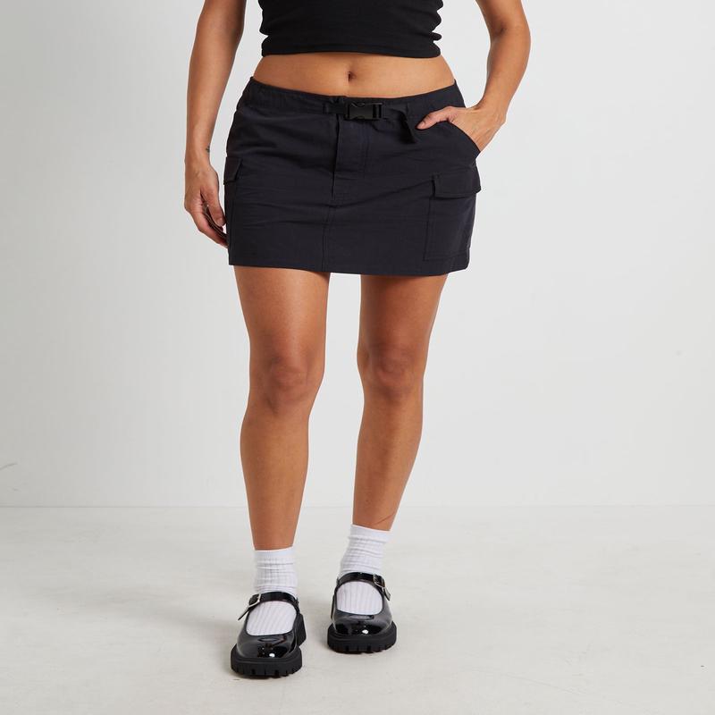 Resurgence Tech Cargo Mini Skirt in Pitch Black