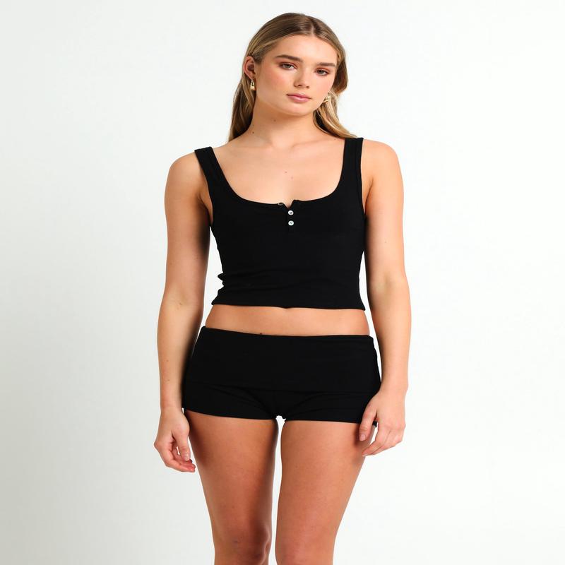 Soft Knit Button Tank