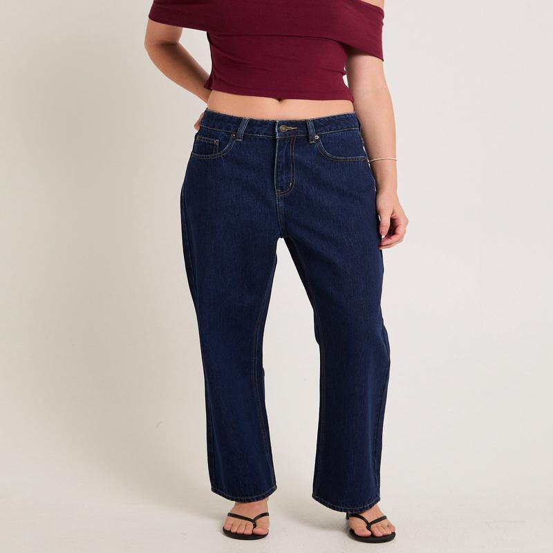 Alexa Mid Rise Denim Jeans Petite Relaxed