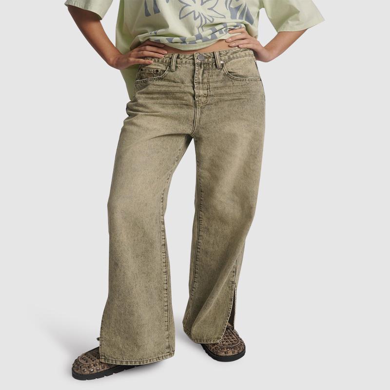 Billie Mid Waist Long Rise Straight Leg Denim Jeans