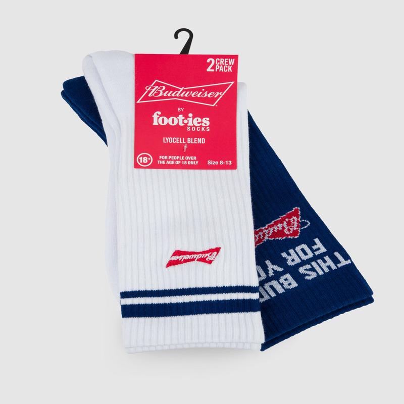 Budweiser Slogan Sneaker Socks 2 Pack