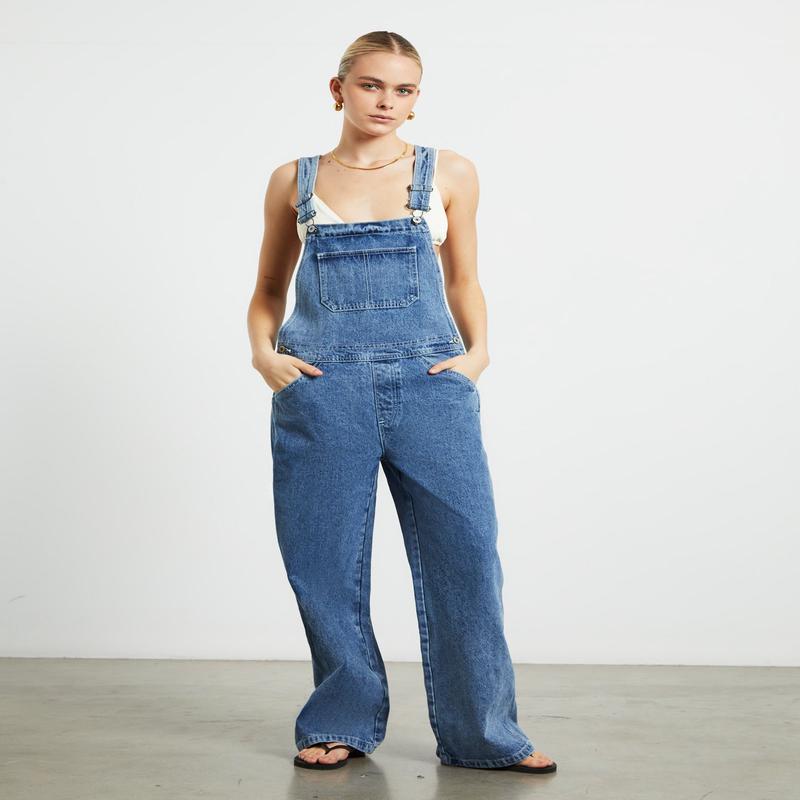 Jadey Denim Relaxed Overalls
