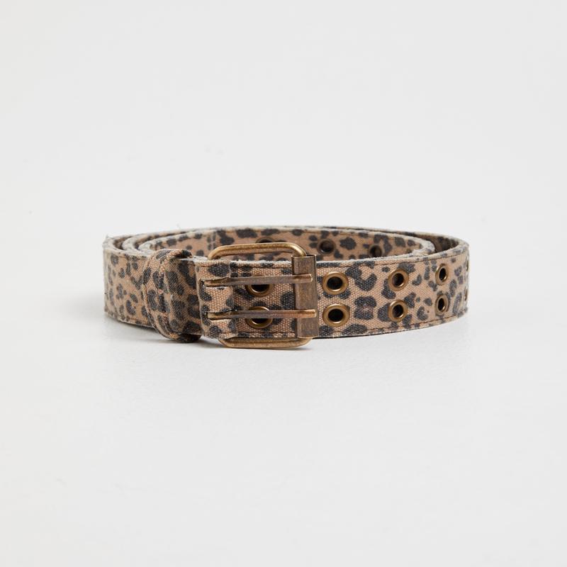 Leopard Canvas Eyelet Belt