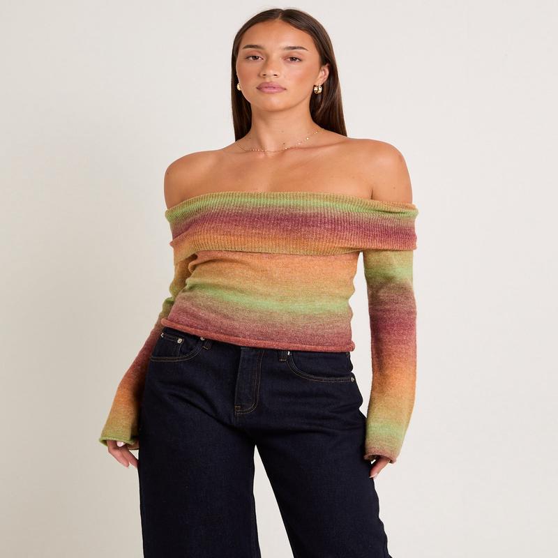 Orla Ombre Off Shoulder Knit