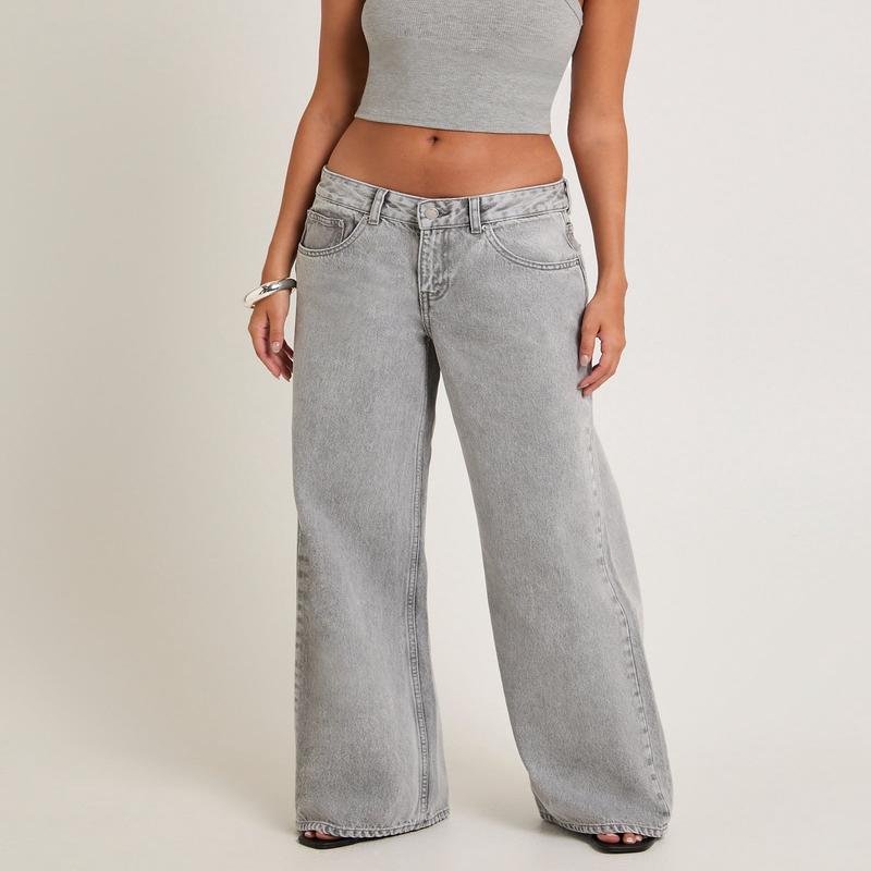 Rhue Wide Leg Jeans Ash Gray