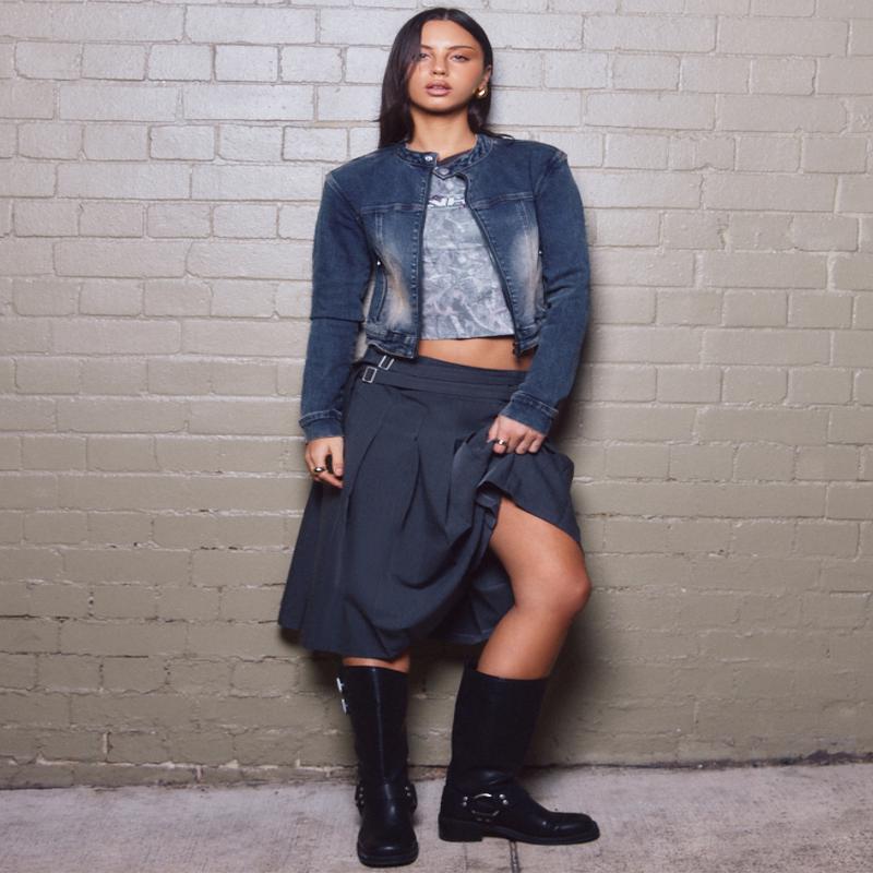 Eriksen Pleated Midi Skirt