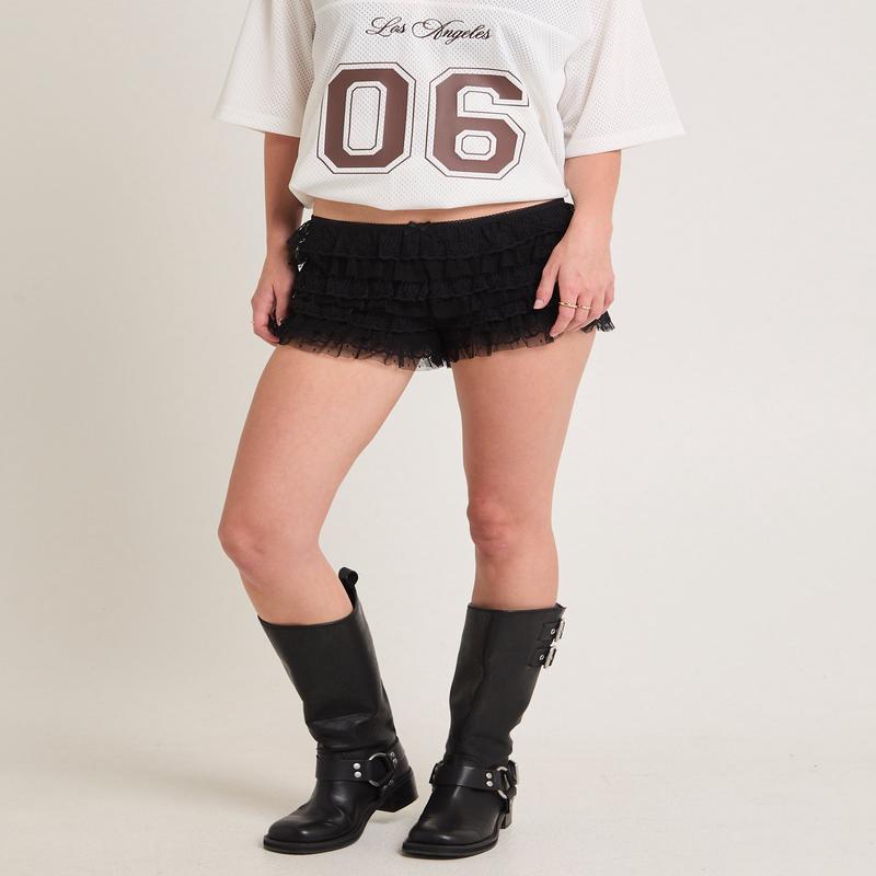 Heartbreaker Lace Ruffle Shorts