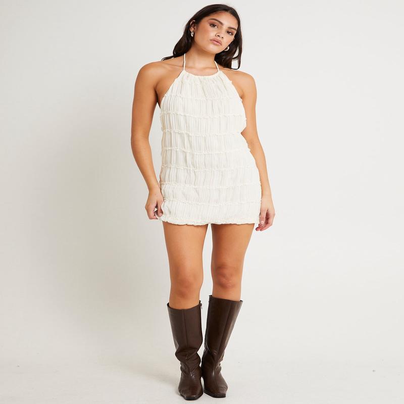Alda Shirred Mini Dress