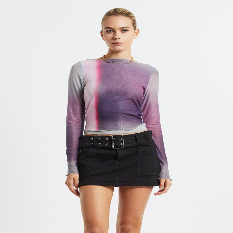 Armali Long Sleeve Top Digi Print Pink