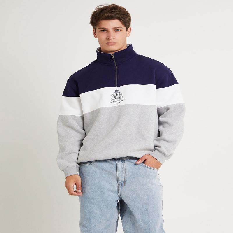 Crest Panel 1/4 Zip Jumper