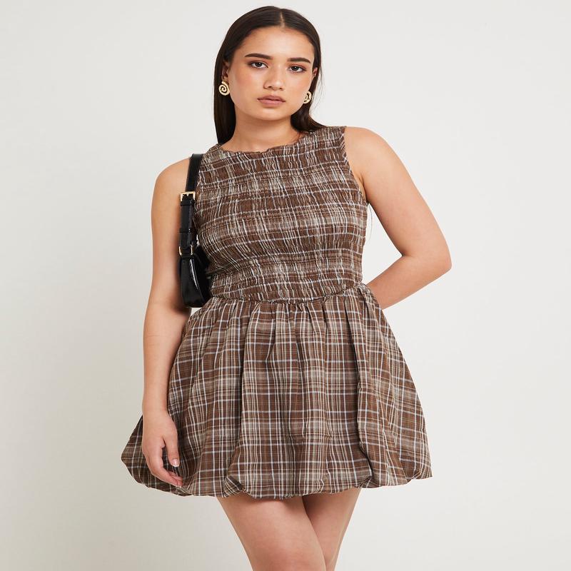 Juno Check Mini Dress