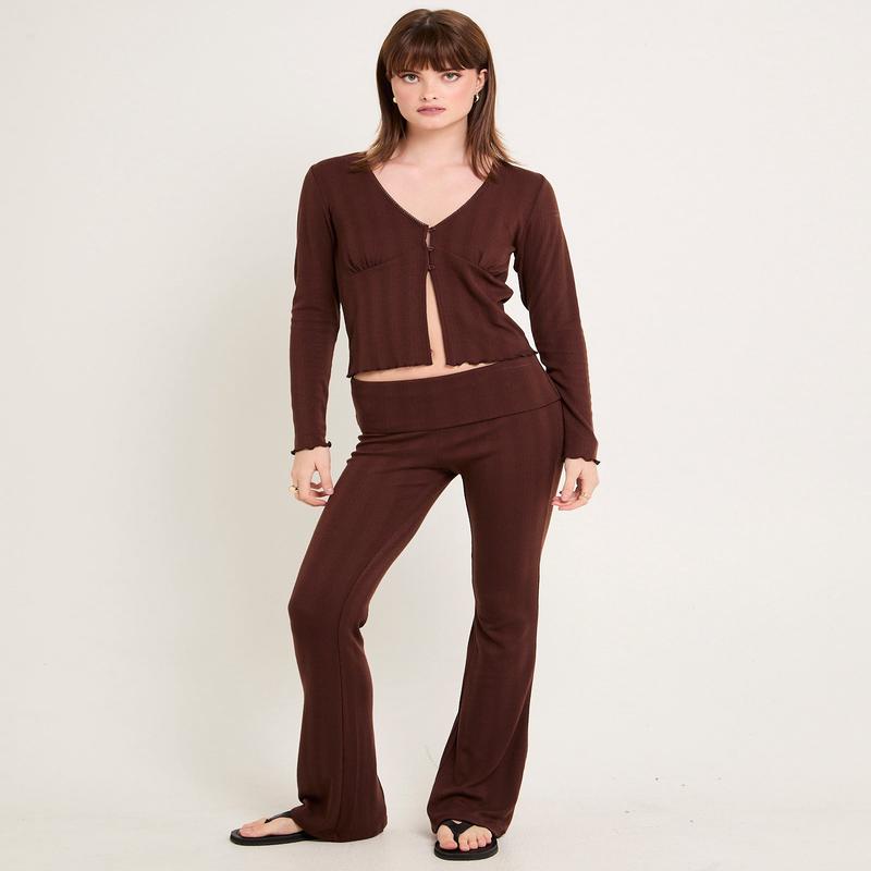 Mia Pointelle Fold Lounge Pants