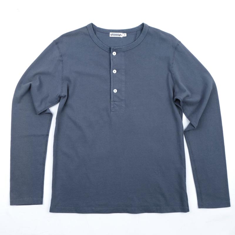 13 Ounce Henley L/S Faded Blue