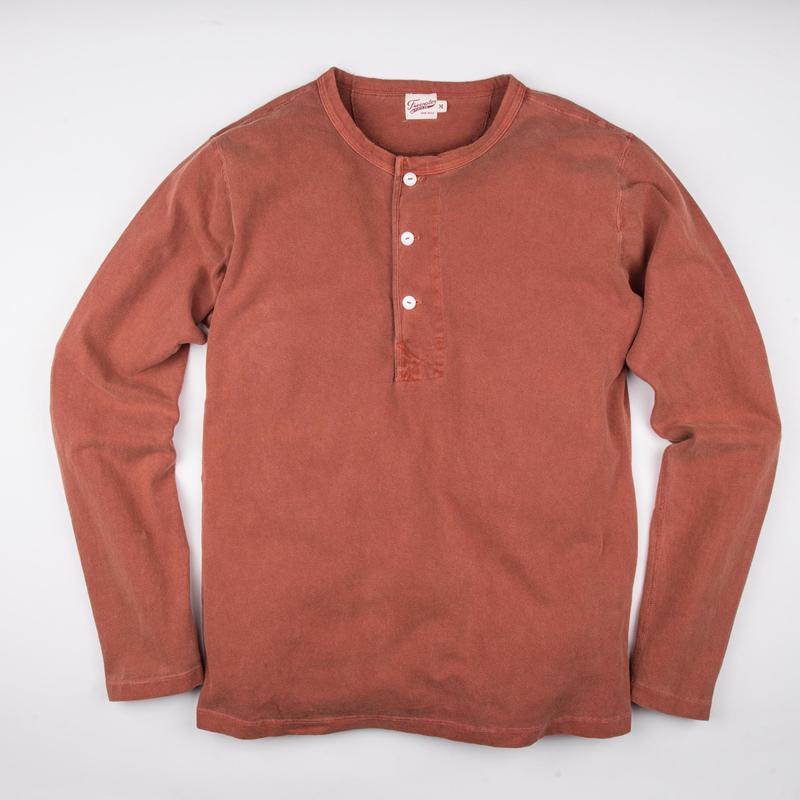 13 Ounce Henley L/S Rust