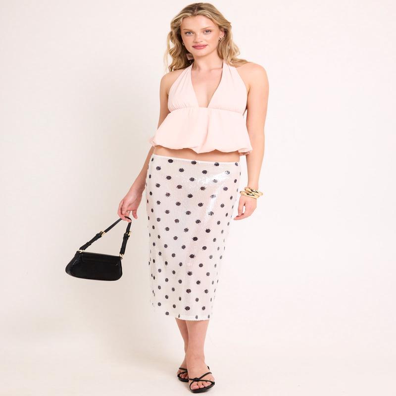 Cecile Sequin Midi Skirt