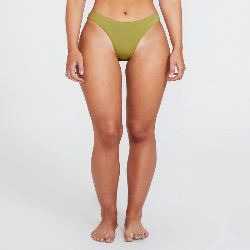 Cheeky Cut Bikini Bottoms Olive Green