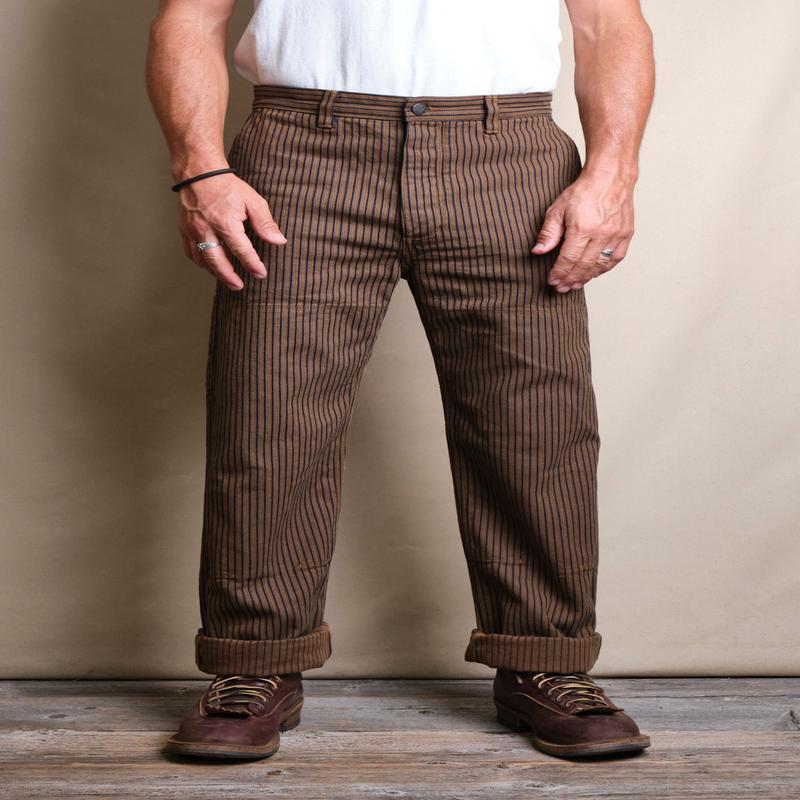 Ortega Pant Brown Herringbone Dobby