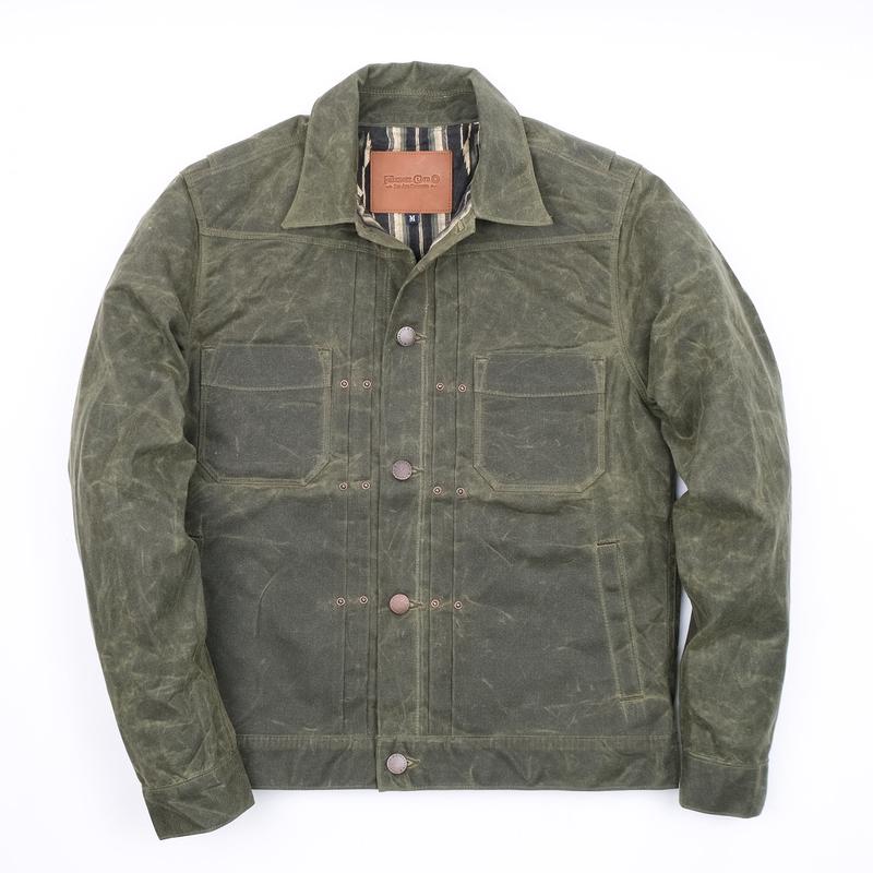 Riders Jacket Waxed Canvas  Olive